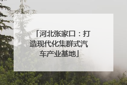 河北张家口：打造现代化集群式汽车产业基地