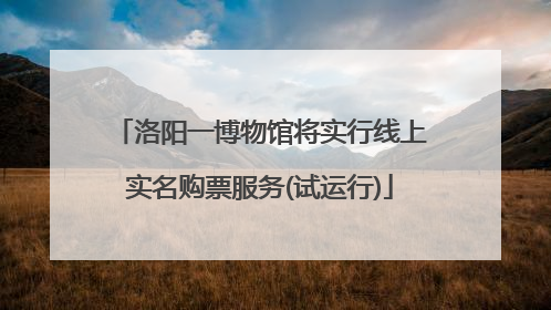 洛阳一博物馆将实行线上实名购票服务(试运行)