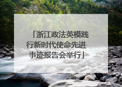 浙江政法英模践行新时代使命先进事迹报告会举行