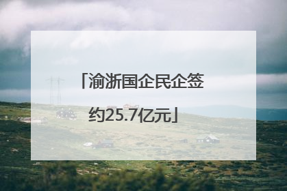 渝浙国企民企签约25.7亿元