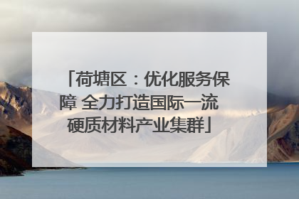 荷塘区：优化服务保障 全力打造国际一流硬质材料产业集群
