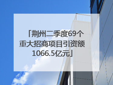 荆州二季度69个重大招商项目引资额1066.5亿元