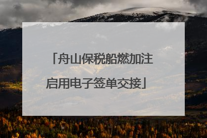 舟山保税船燃加注启用电子签单交接