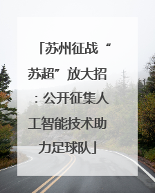 苏州征战“苏超”放大招：公开征集人工智能技术助力足球队