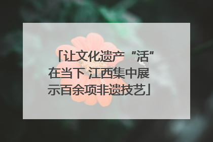 让文化遗产“活”在当下 江西集中展示百余项非遗技艺