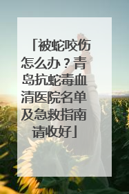 被蛇咬伤怎么办？青岛抗蛇毒血清医院名单及急救指南请收好