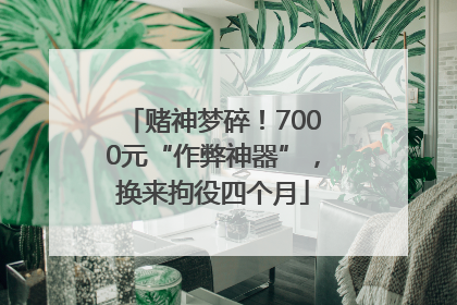 赌神梦碎！7000元“作弊神器”，换来拘役四个月