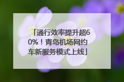 通行效率提升超60%！青岛机场网约车新服务模式上线