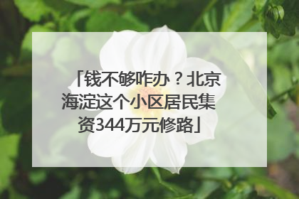 钱不够咋办？北京海淀这个小区居民集资344万元修路