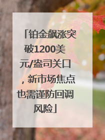 铂金飙涨突破1200美元/盎司关口，新市场焦点也需谨防回调风险