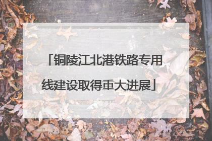 铜陵江北港铁路专用线建设取得重大进展