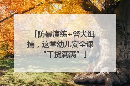 防暴演练+警犬缉捕，这堂幼儿安全课“干货满满”