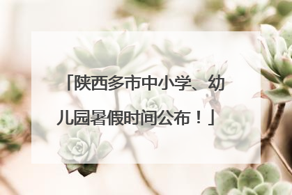陕西多市中小学、幼儿园暑假时间公布！