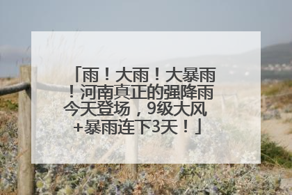 雨！大雨！大暴雨！河南真正的强降雨今天登场，9级大风+暴雨连下3天！