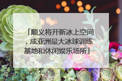 顺义将开新冰上空间，成亚洲最大冰球训练基地和休闲娱乐场所