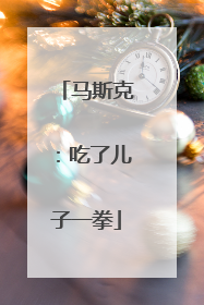 马斯克：吃了儿子一拳