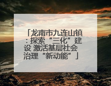 龙南市九连山镇：探索“三化”建设 激活基层社会治理“新动能”