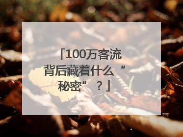 100万客流背后藏着什么“秘密”？