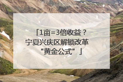 1亩=3倍收益？宁夏兴庆区解锁改革“黄金公式”