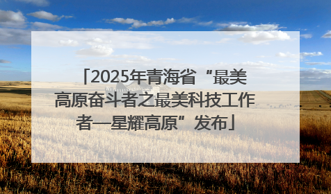 2025年青海省“最美高原奋斗者之最美科技工作者—星耀高原”发布