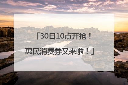 30日10点开抢！惠民消费券又来啦！