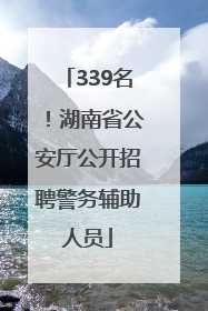 339名！湖南省公安厅公开招聘警务辅助人员
